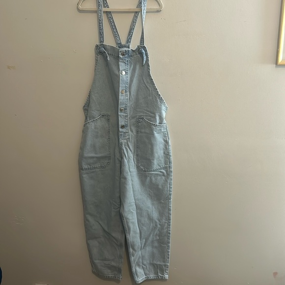 Mango Pants - NWT MANGO Light Blue Jean Overalls - size Small